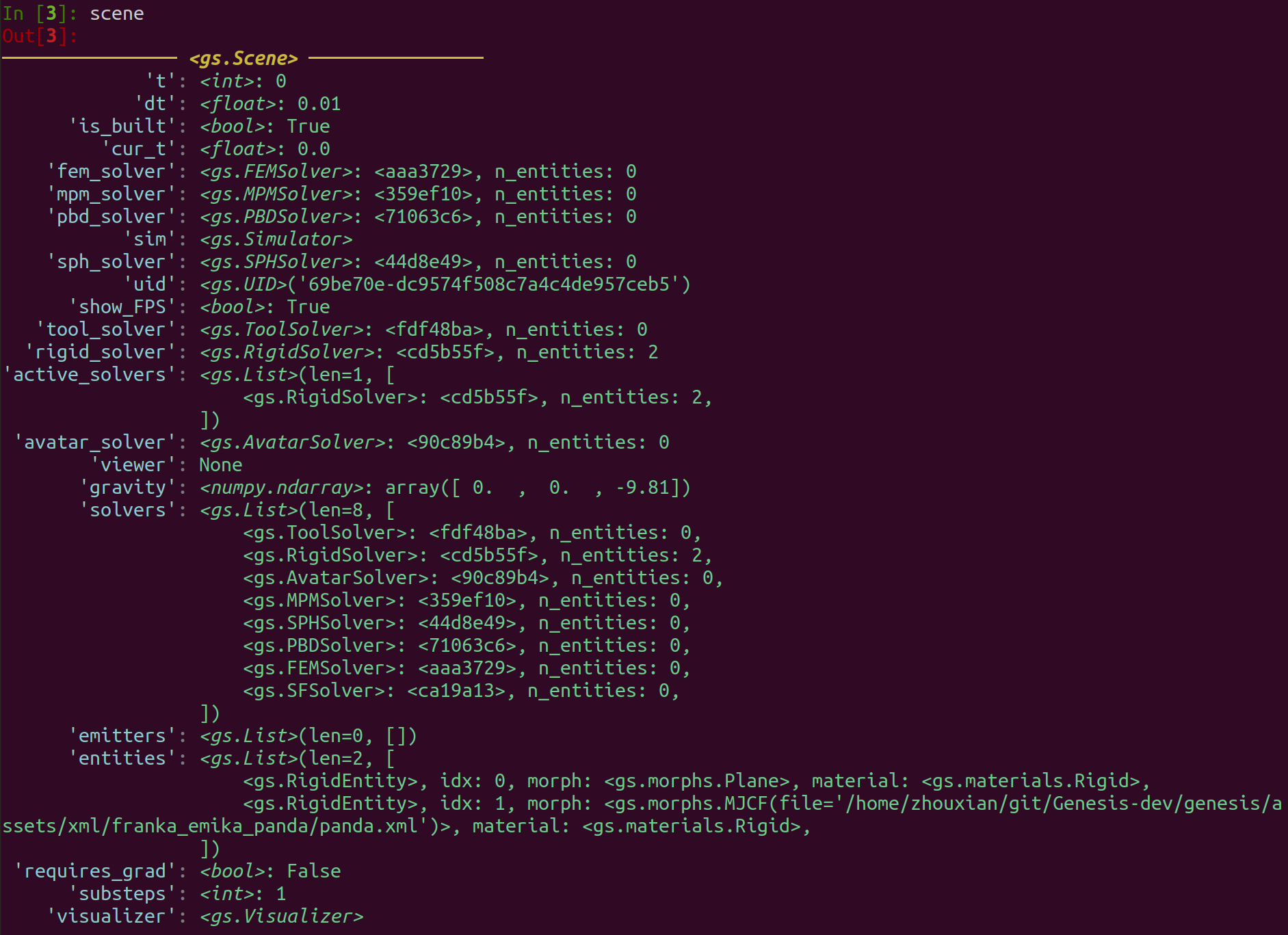 🧑💻 Interactive Information Access and Debugging — Genesis 0.0.1 ...